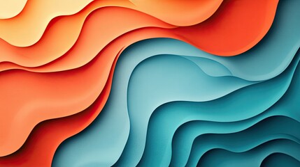 Wall Mural - abstract flowing layers with vibrant colors and beautiful aesthetic appeal