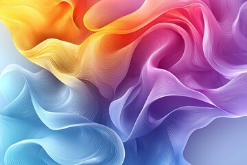 Poster - Abstract waves of colorful flowing lines creating a mesmerizing and dynamic fluid motion design : Generative AI