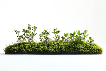 Poster - Lush Green Moss Bed with Small Plants Growing on Top of a Soft Verdant Surface for a Natural Aesthetic : Generative AI