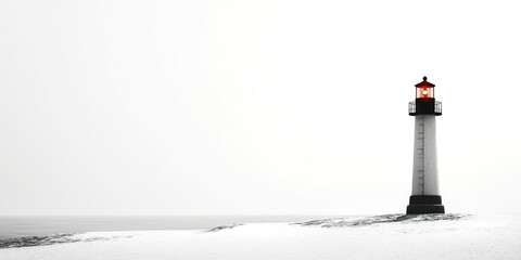 Wall Mural - lighthouse is on a beach