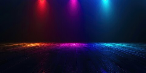 Wall Mural - stage with three lights on it