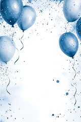 Poster - Elegant Pattern of Blue Balloons with a Soft Background Perfect for Celebration Themes : Generative AI