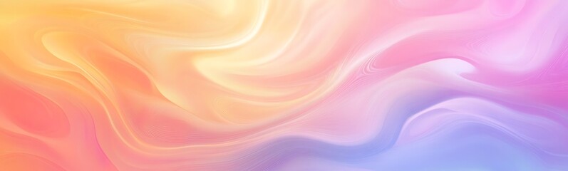 Fototapete - Soft pastel swirls blend in gradient hues of pink, orange, and purple, creating a dreamy abstract background.