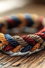 Poster - Artisan braided bracelet featuring vibrant colors and rich textures capturing intricate craftsmanship : Generative AI