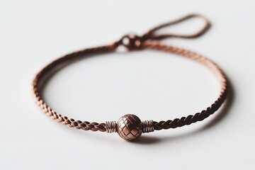 Poster - Chic braided copper bracelet designed with decorative bead showcasing a modern aesthetic : Generative AI