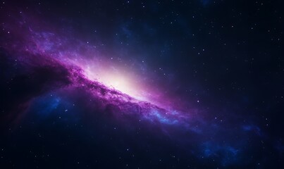 Poster - Vibrant galaxy with purple and blue hues against a starry background.