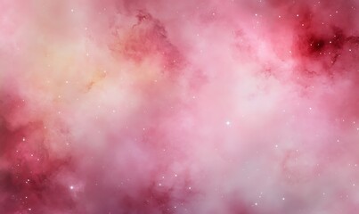 Poster - Colorful cosmic background with pink hues and starry elements, evoking a sense of space and wonder.
