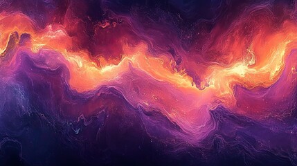 Wall Mural - A Fiery Nebula Displaying Vibrant Colors Across the Dark Space