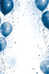 Poster - Charming Blue Balloons on a Soft Background Perfect for Celebratory Events and Parties : Generative AI