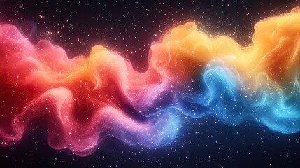 Wall Mural - Colorful gaseous formations floating through the starry and dark cosmos