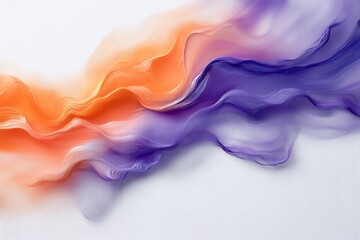 Aufkleber - Soft flowing silk fabric in vivid hues of orange and purple creating an elegant abstract design : Generative AI