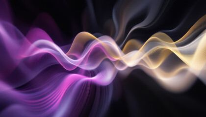 Wall Mural - abstract flowing waves in shades of purple and gold