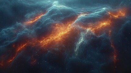 Wall Mural - A luminous display of cosmic nebula with beautiful colors is shown