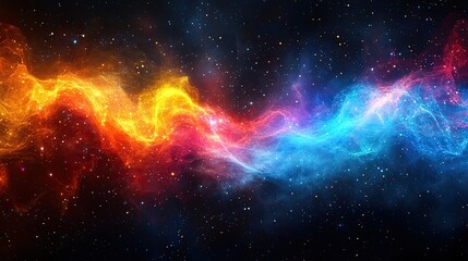 Wall Mural - Colorful nebula and space filled with countless sparkling stars
