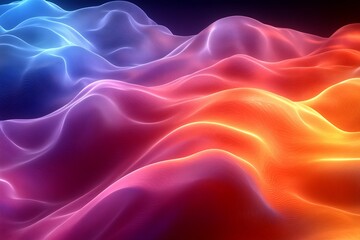 Poster - Flowing abstract landscape of colors creating a depth of field and captivating visual allure : Generative AI