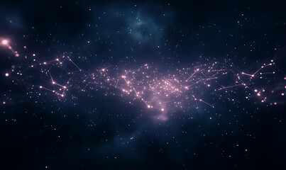 Poster - Vibrant cosmic scene with sparkling stars and galaxies in a dark universe.