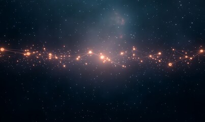 Poster - Abstract cosmic scene with glowing particles and a dark background, evoking a sense of depth and mystery.