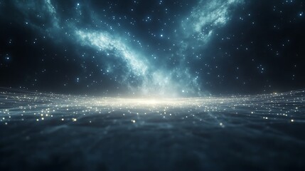 Poster - A stunning cosmic scene with swirling galaxies and sparkling stars in a deep space backdrop.