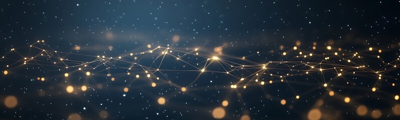 Leinwandbilder - Glowing particles create a dreamy, ethereal atmosphere on a dark background.