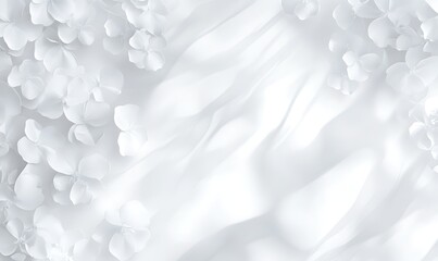 Poster - Soft white texture with gentle curves and floral elements, creating a serene and calming background.