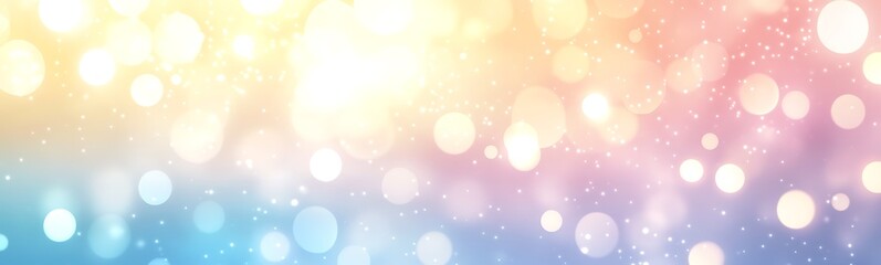 Fototapete - Soft pastel bokeh lights create a dreamy, vibrant background with a festive atmosphere.