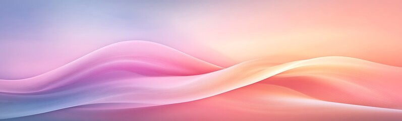 Poster - Soft pastel waves blend harmoniously in a serene gradient of colors.