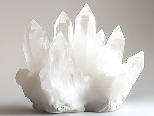Aufkleber - Beautiful arrangement of large crystal points showcasing their sparkling clarity : Generative AI