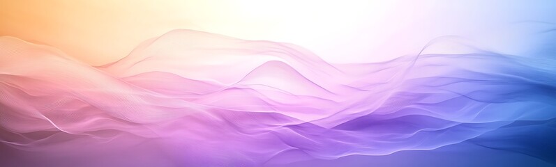Poster - Abstract gradient waves in soft purple and orange hues, creating a serene and dreamy atmosphere.
