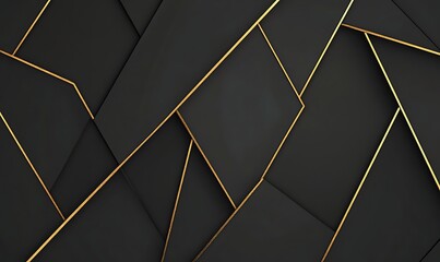 Poster - Textured black surface with gold geometric lines creating an elegant, modern design.
