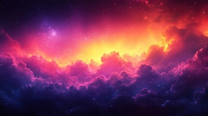 Wall Mural - A Beautiful Cosmic Nebula Filled With Stars and Clouds