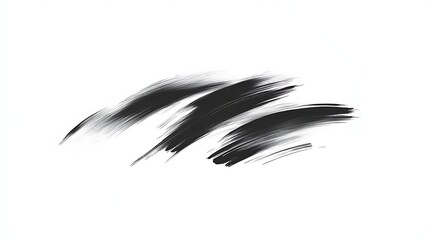 Leinwandbilder - Black brush strokes on a white background, showcasing artistic texture and movement.