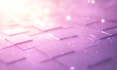 Poster - Soft purple background with textured tiles and sparkling light effects.