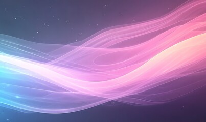 Leinwandbilder - Abstract waves of pink and blue light flow gracefully across a dark background.