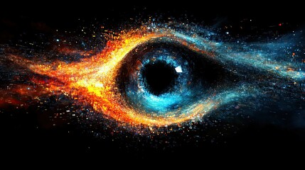 Wall Mural - abstract eye illustration representing vision and insight from vibrant particles