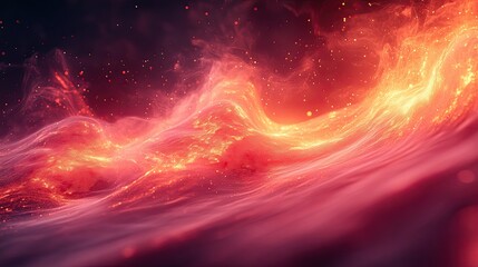 Wall Mural - Abstract depiction of fiery and glowing nebula formations in space