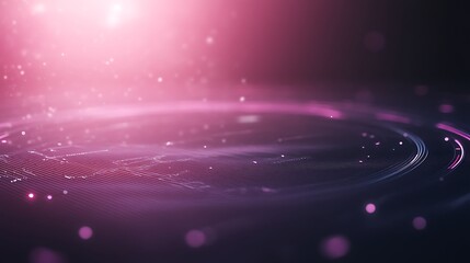 Poster - Abstract digital background with swirling particles and a glowing light effect.
