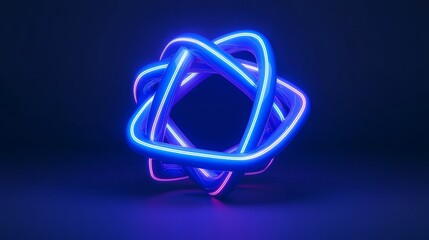 Wall Mural - abstract neon glow 3d shape in vibrant blue and pink colors