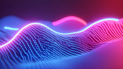 Wall Mural - vibrant abstract waves of light in beautiful neon colors