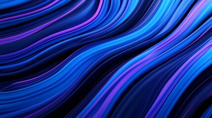 Wall Mural - flowing abstract waves in blue and purple tones for background use