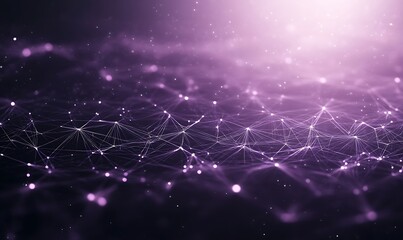 Poster - Abstract digital network with purple hues and glowing connections.