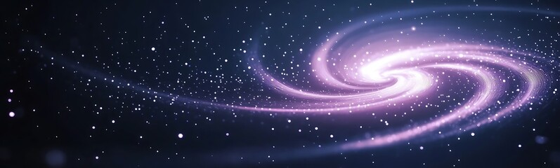 Aufkleber - Vibrant galaxy swirl with stars and cosmic dust in a dark space background.
