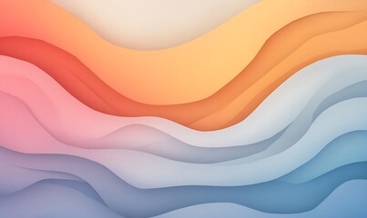 Aufkleber - Soft, wavy gradient in pastel colors, blending warm and cool tones harmoniously.