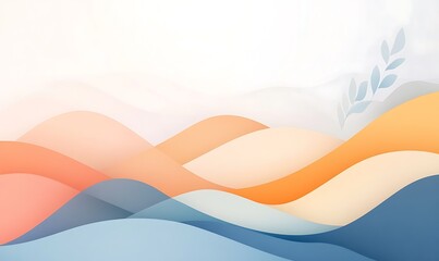 Aufkleber - Soft, flowing waves of pastel colors create a serene and calming abstract landscape.