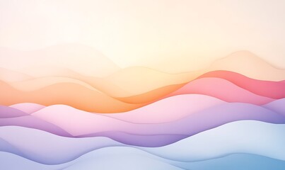 Aufkleber - Soft, flowing gradients in pastel colors create a serene, abstract landscape.