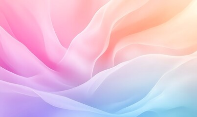 Poster - Soft pastel waves blend seamlessly, creating a serene and calming abstract background.