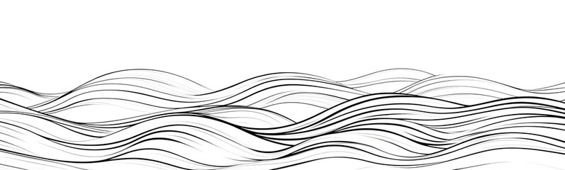 Fototapete - Abstract line pattern resembling waves on a minimalist background.