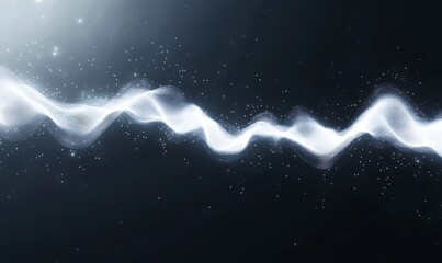Aufkleber - Abstract light wave with a shimmering effect against a dark background.