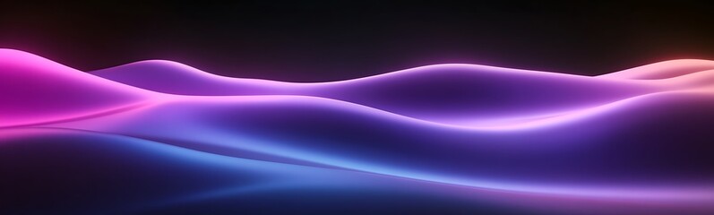 Poster - Vibrant wave patterns in shades of pink and blue against a dark background, creating a dynamic and modern feel.