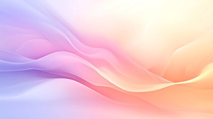 Fototapete - Soft pastel waves blend in harmonious colors, creating a tranquil abstract background.
