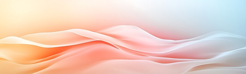 Aufkleber - Soft pastel waves create a serene and calming abstract background.